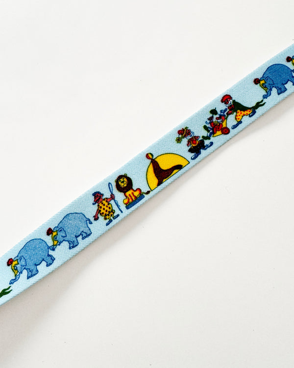 Deadstock Vintage Circus Stretchy Belt Light Blue