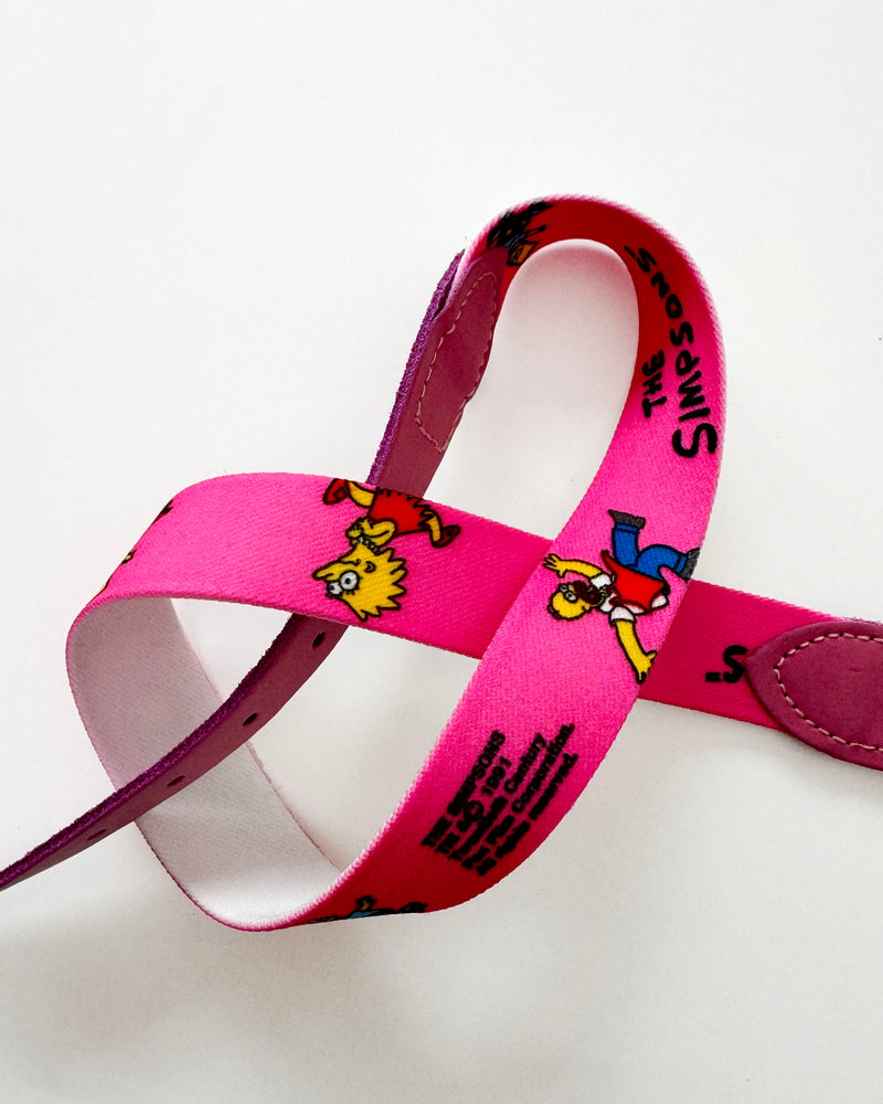 Deadstock Vintage SIMPSONS Stretchy Belt Pink