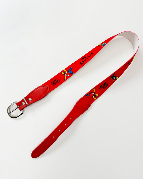 1991 Deadstock Vintage SIMPSONS Stretchy Belt Red