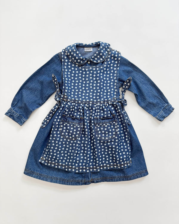 Denim Dress With Detachable Apron 2Y