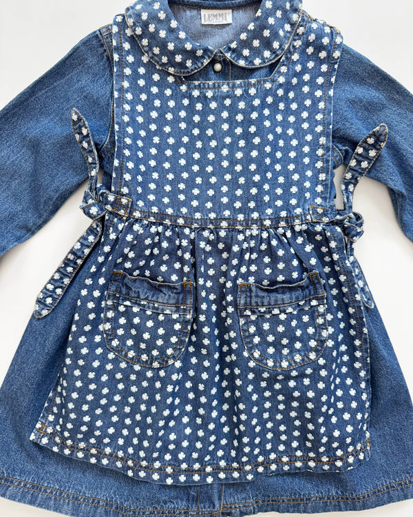 Denim Dress With Detachable Apron 2Y