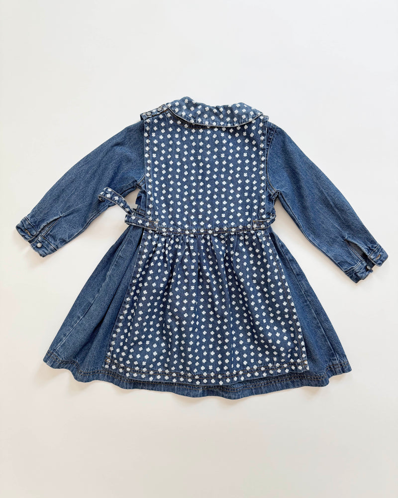 Denim Dress With Detachable Apron 2Y