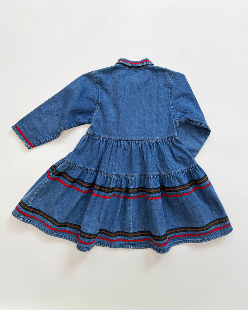 Zig Zag Denim Dress 5Y
