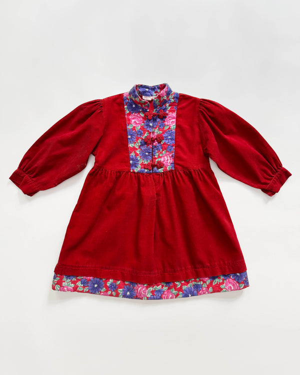 Quilted Corduroy Patchwork Dress 2Y
