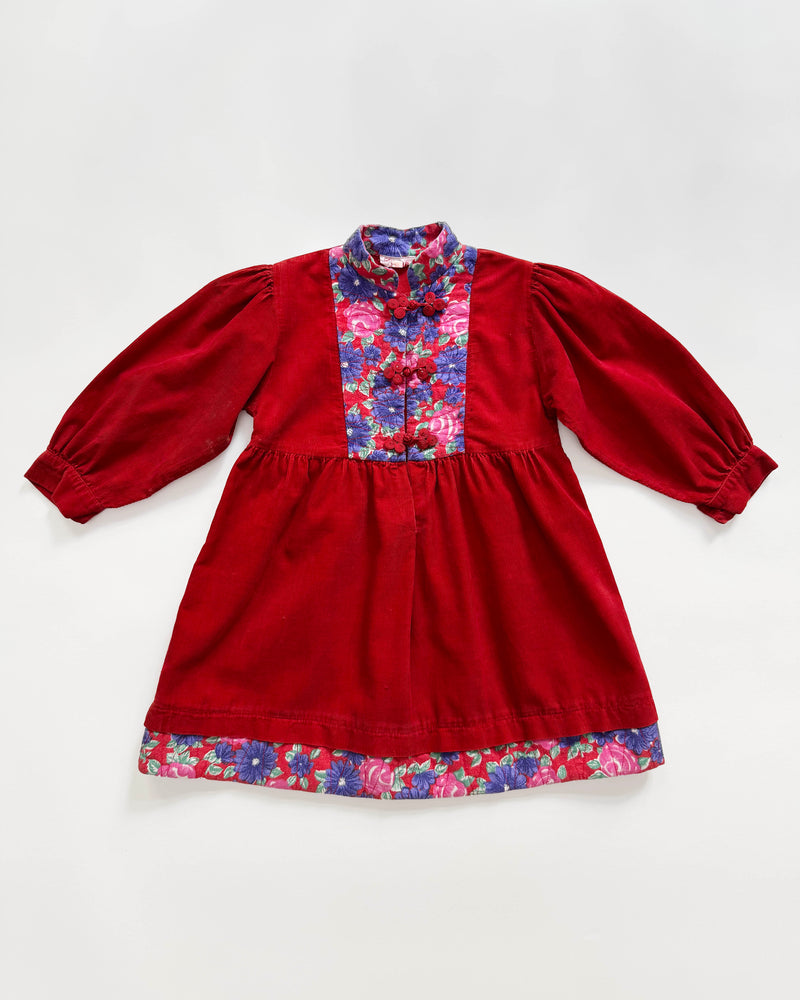 Quilted Corduroy Patchwork Dress 2Y