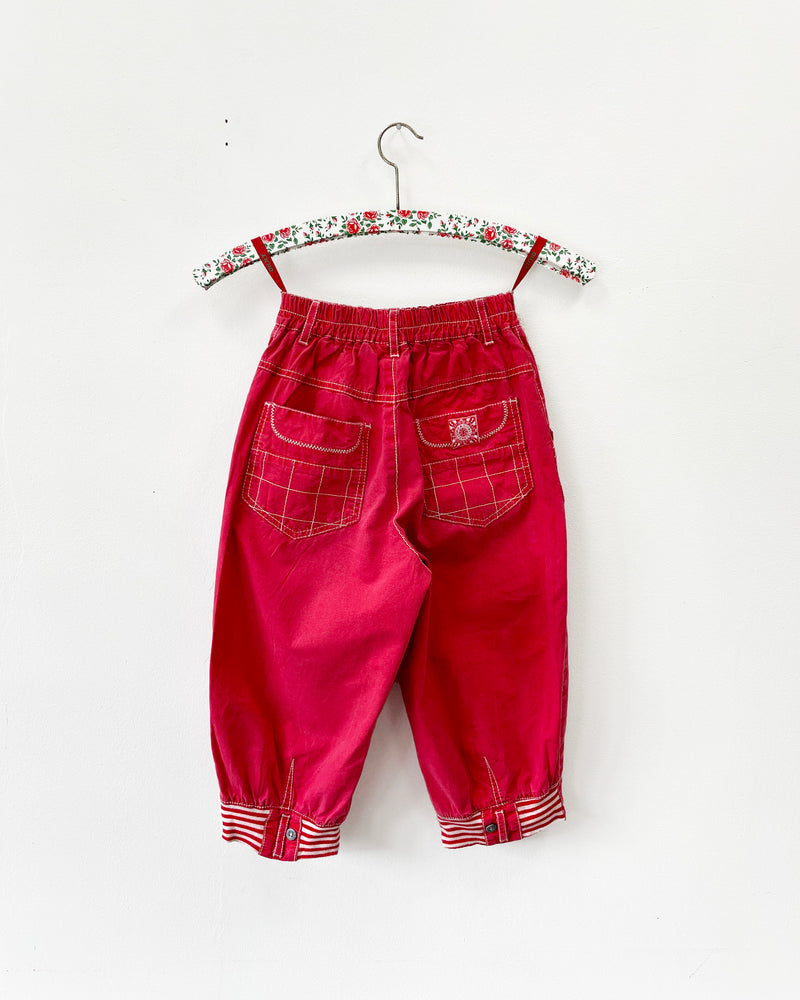 Vintage Oilily Cotton Trousers With Elastic Waist