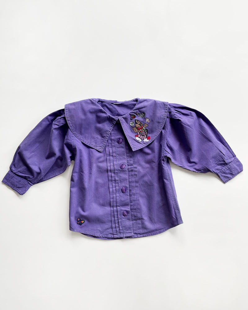 Vintage Purple Cotton Blouse