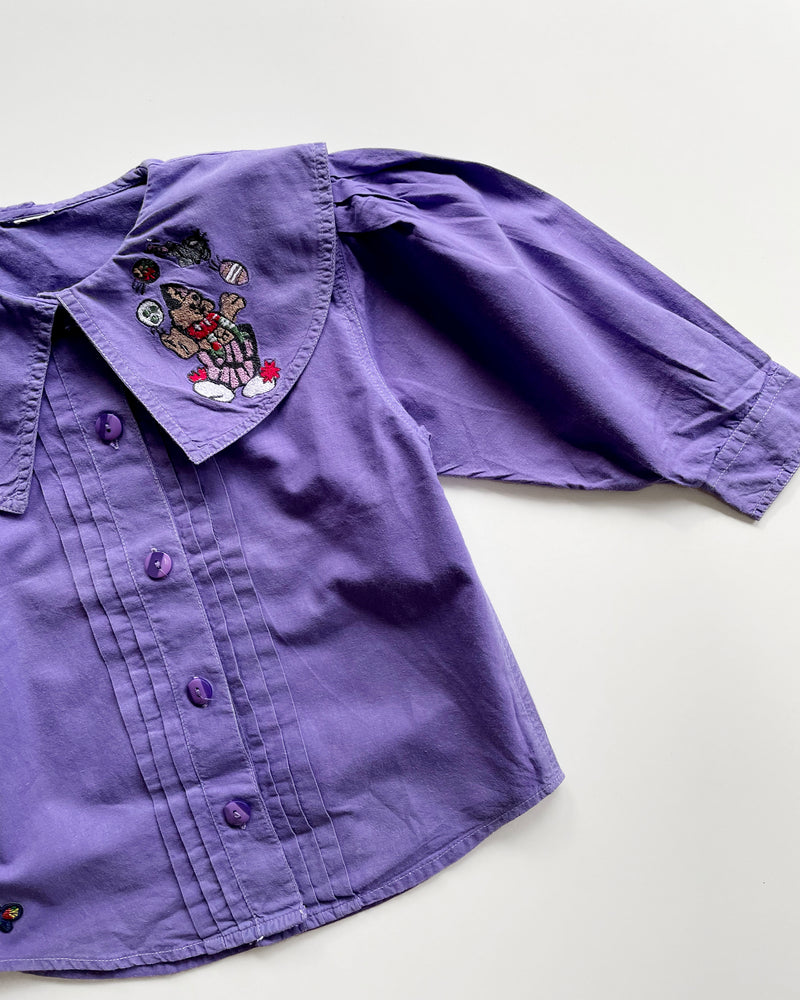 Vintage Purple Cotton Blouse