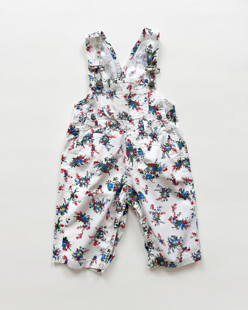 Floral Denim Overalls