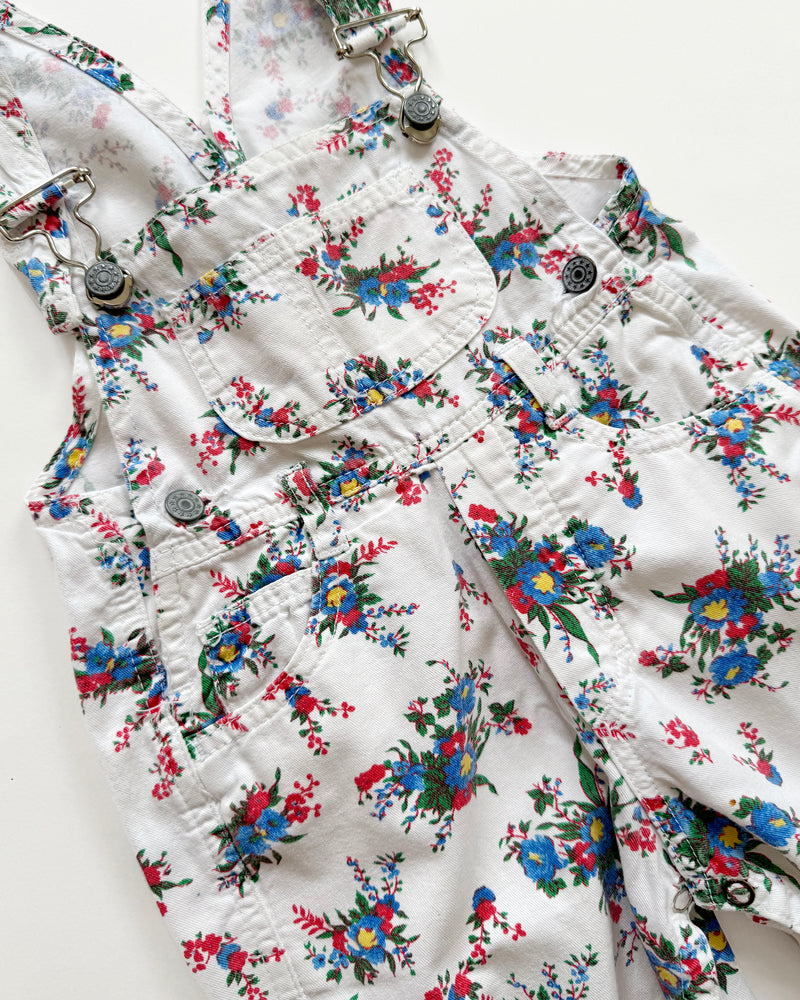 Floral Denim Overalls