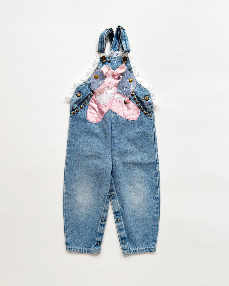 Oshkosh Customized Ballerina Bubble Denim Overalls 4T