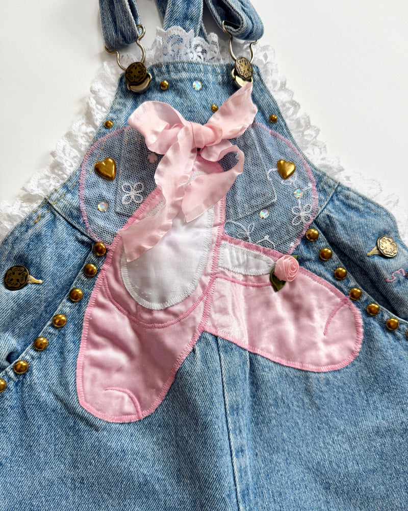 Oshkosh Customized Ballerina Bubble Denim Overalls 4T