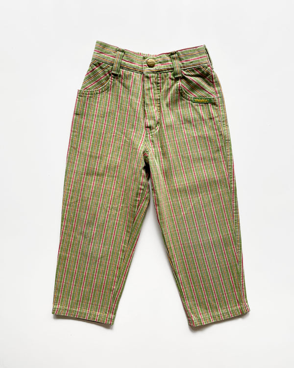 Vintage Striped Trousers With Elastic Waist