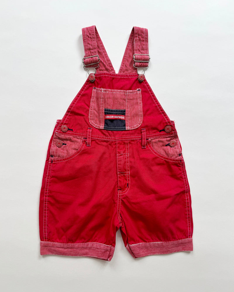 Jacadi Red Striped Shortalls