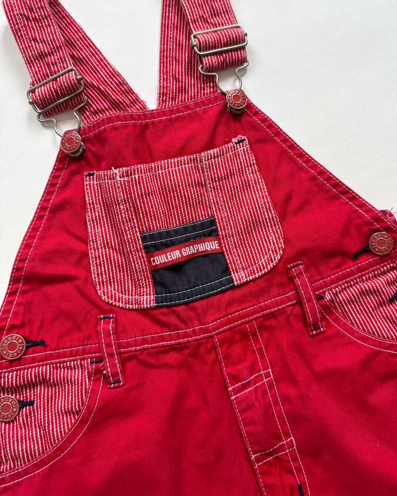 Jacadi Red Striped Shortalls