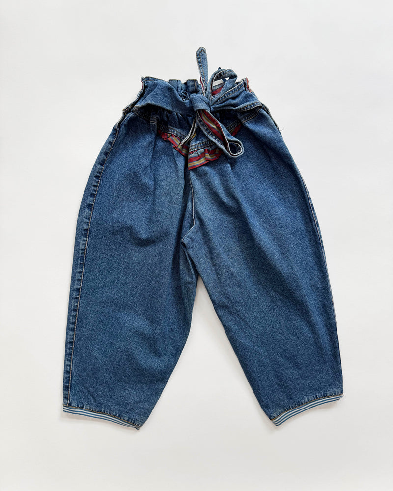 Oilily Balloon Jeans With Elastic Waist and Denim Bow 7-8Y