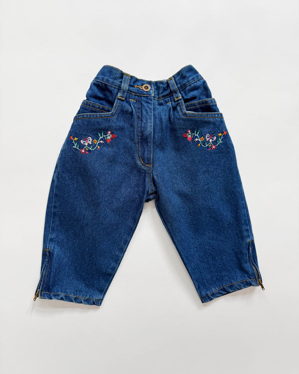 Embroidered Jeans With Elastic Waist 12M