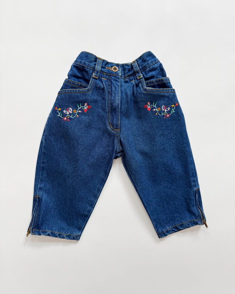 Embroidered Jeans With Elastic Waist 12M