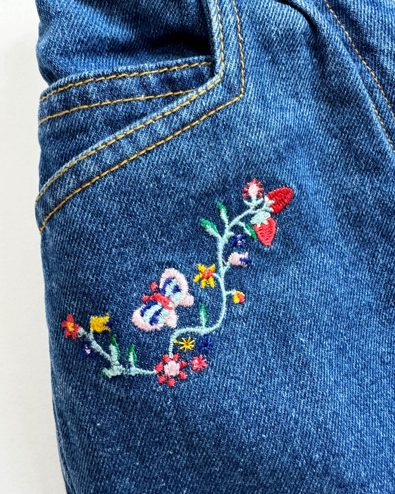 Embroidered Jeans With Elastic Waist 12M