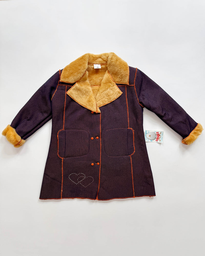 Deadstock Fauy Fur Lined Denim Coat 6Y