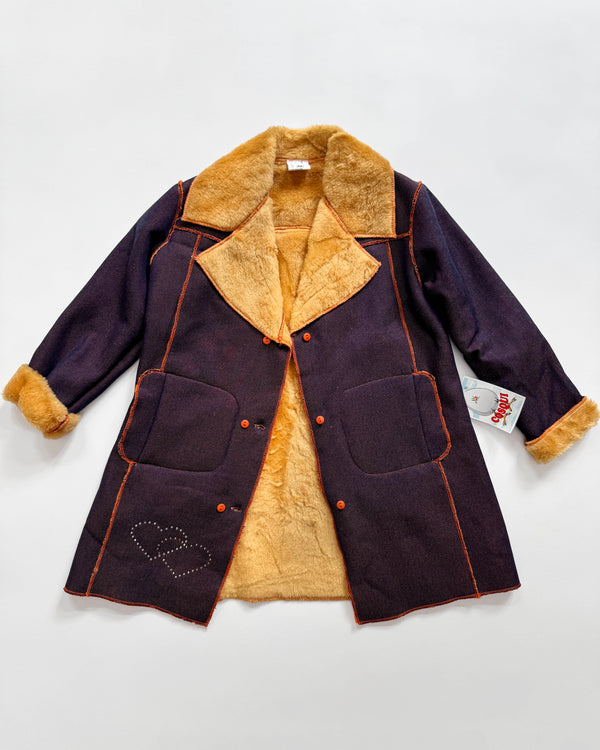 Deadstock Fauy Fur Lined Denim Coat 6Y