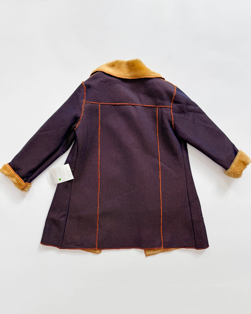 Deadstock Fauy Fur Lined Denim Coat 6Y
