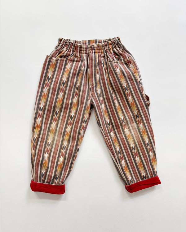 Cotton Lined Crazy Pattern Jeans With Elastic Waist 3Y