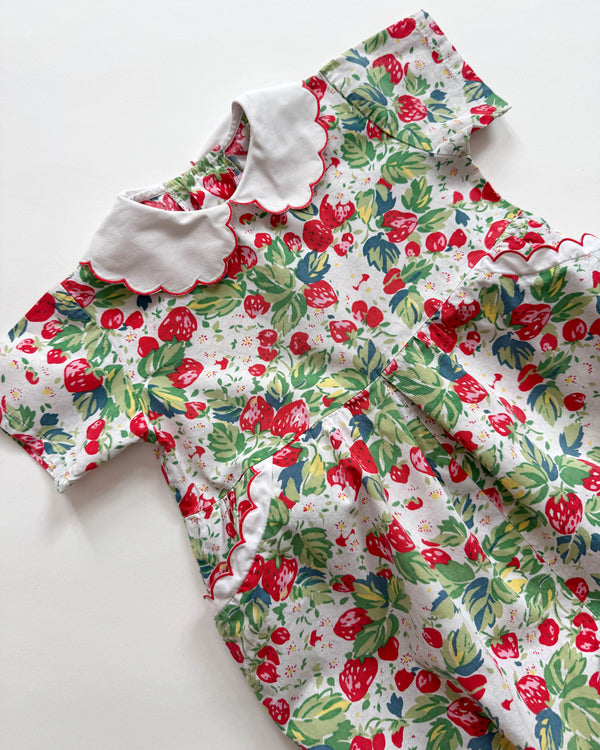 Jacadi Strawberry Cotton Romper