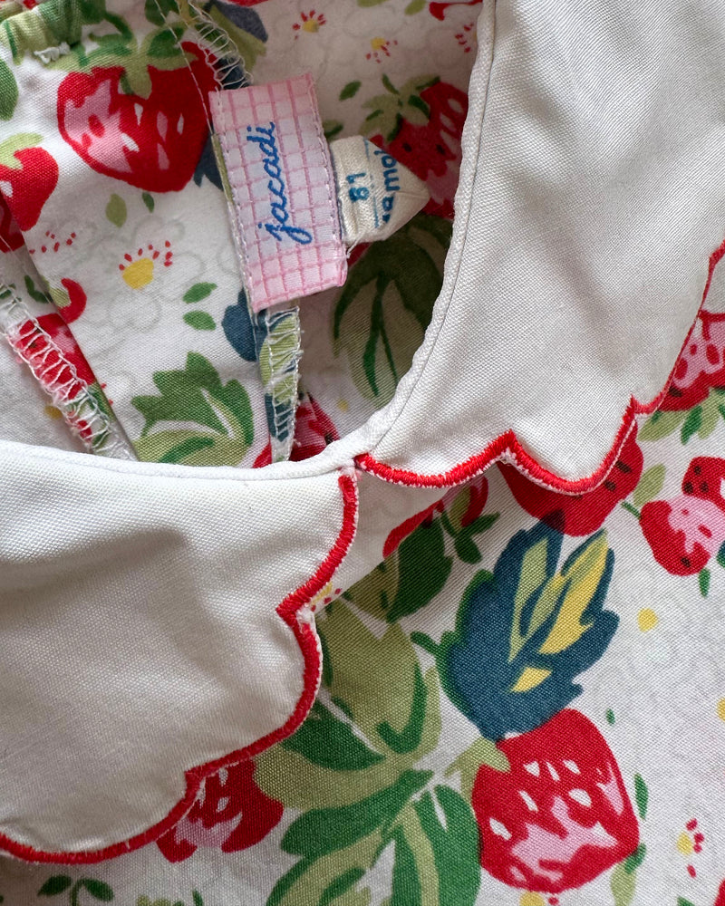 Jacadi Strawberry Cotton Romper
