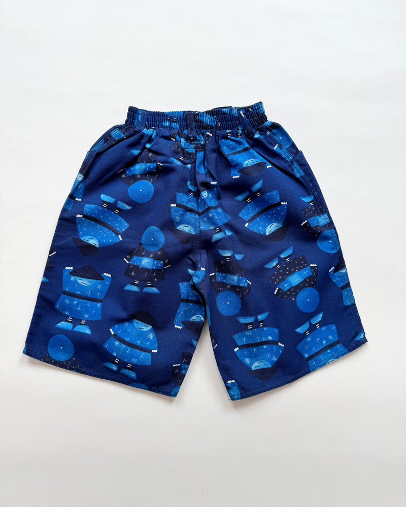 Deadstock Marèse Chinese Print Cotton Shorts 2Y