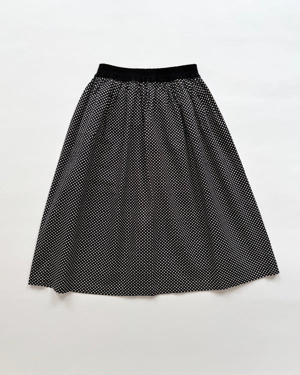 Polka Dot Cotton Skirt With Elastic Waist