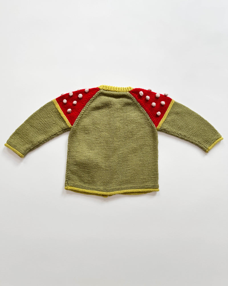 Handmade Mushroom Wool Cardigan 12-18M