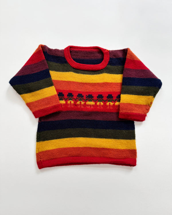 Handmade Striped Wool Blend Sweater 18M
