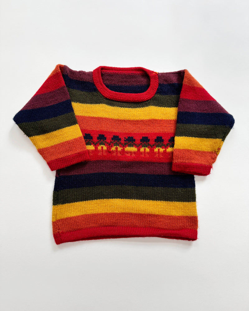 Handmade Striped Wool Blend Sweater 18M
