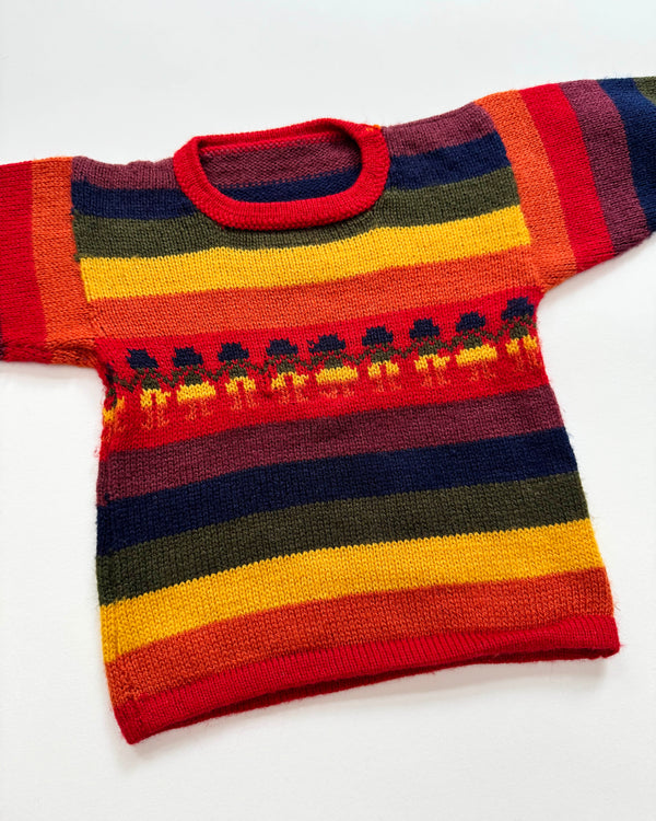 Handmade Striped Wool Blend Sweater 18M