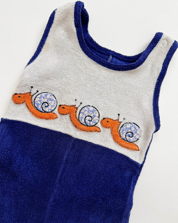 Terrycloth Snail Romper 12M