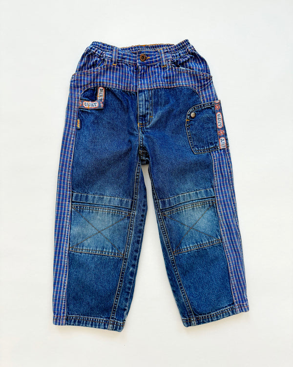 Vintage Oilily Patchwork Jeans With Elastic Waist