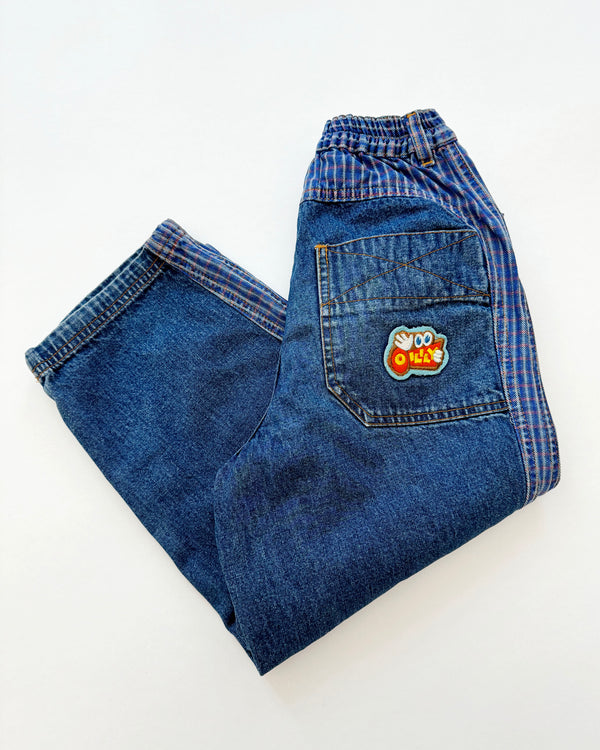 Vintage Oilily Patchwork Jeans With Elastic Waist