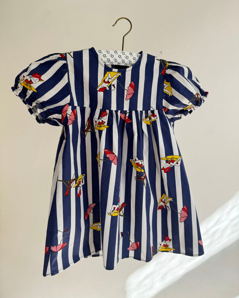 Vintage Striped Cotton Beach Dress