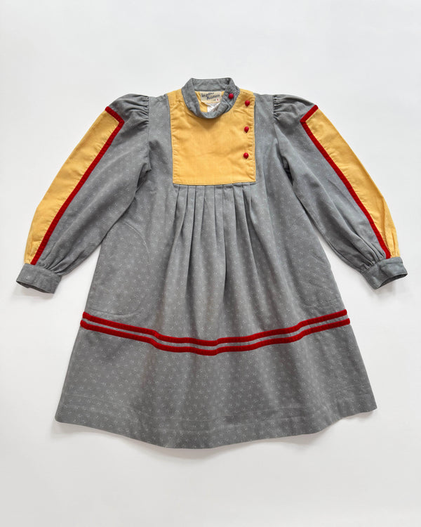 70s Patchwork Cotton Dress 5-6Y
