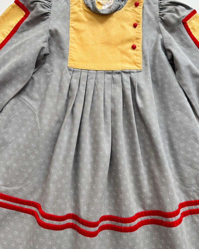 70s Patchwork Cotton Dress 5-6Y