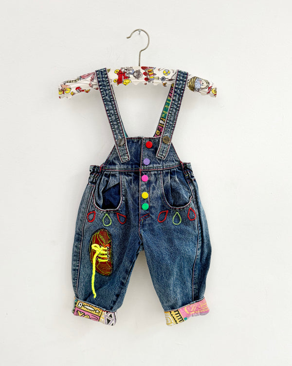 Vintage Embroidered Denim Romper