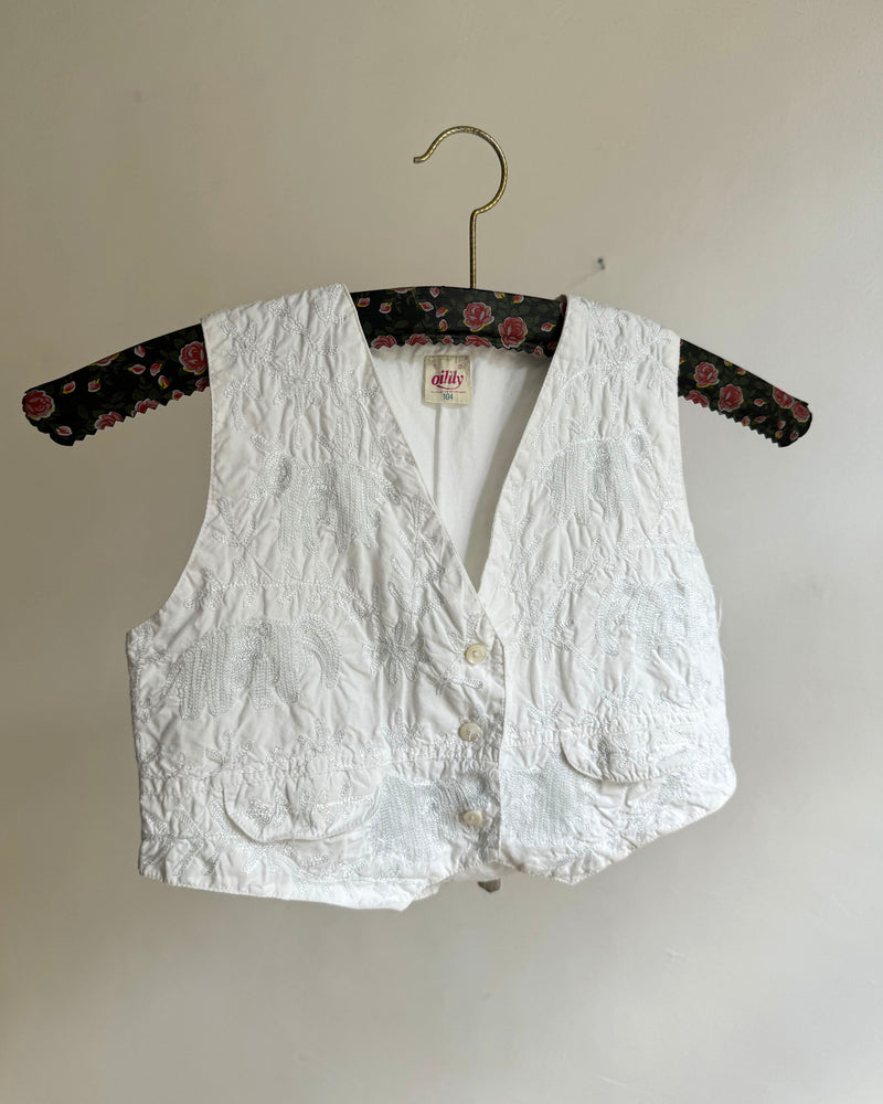 Vintage Oilily Heavily Embroidered Cotton Vest