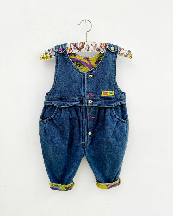 Vintage Lolly-Pop Cotton Lined Denim Romper