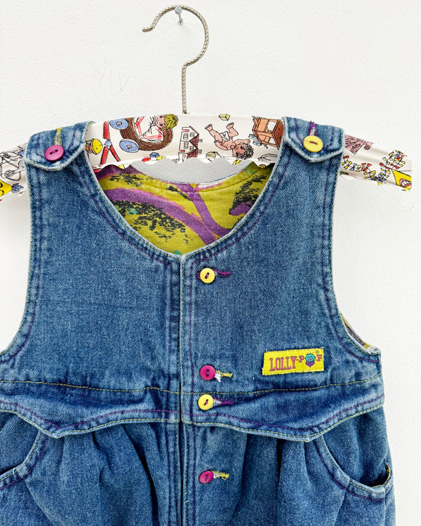 Vintage Lolly-Pop Cotton Lined Denim Romper