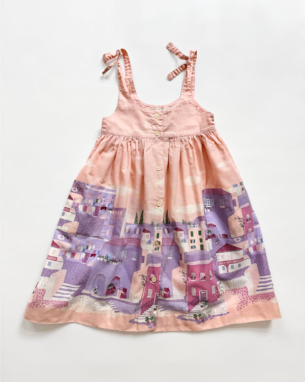 70s Vacation Print Cotton Dress 5Y