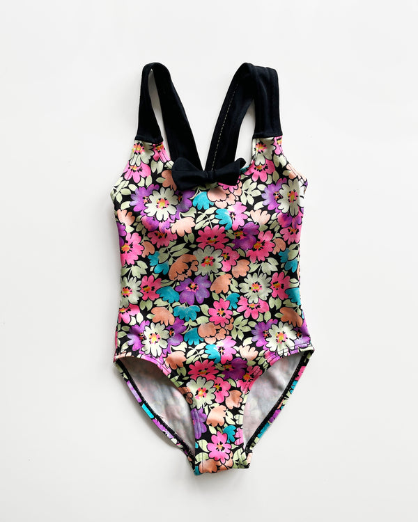 90s Vintage Swimsuit Floral Bow