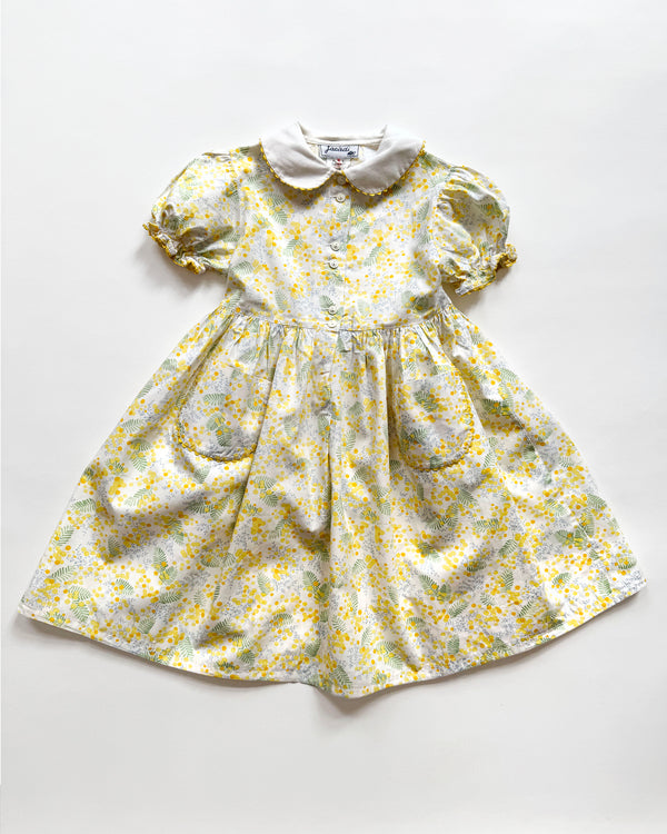 Jacadi Yellow Flower Cotton Dress 6Y