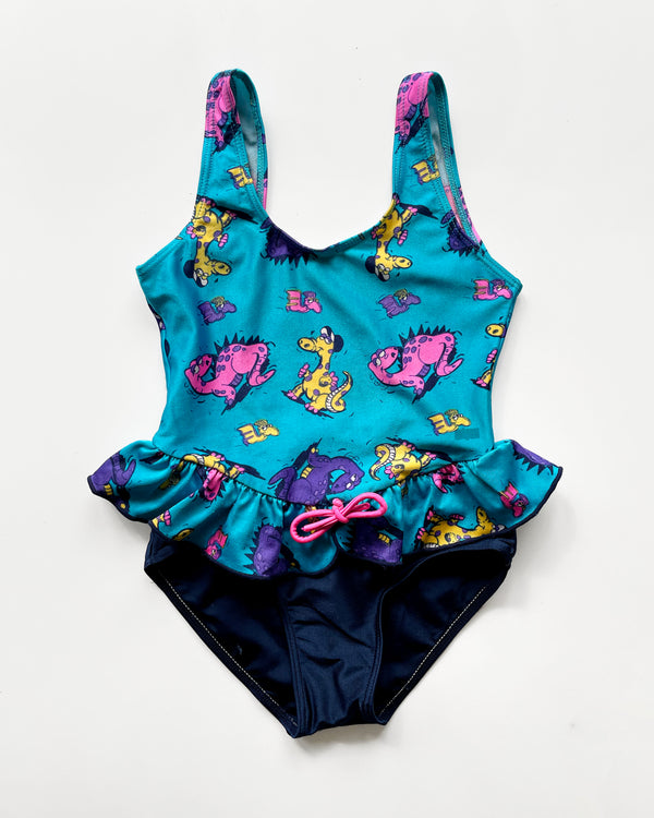 90s Vintage Swimsuit Dinsosaurs