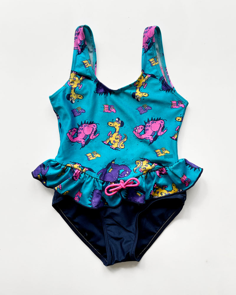 90s Vintage Swimsuit Dinsosaurs